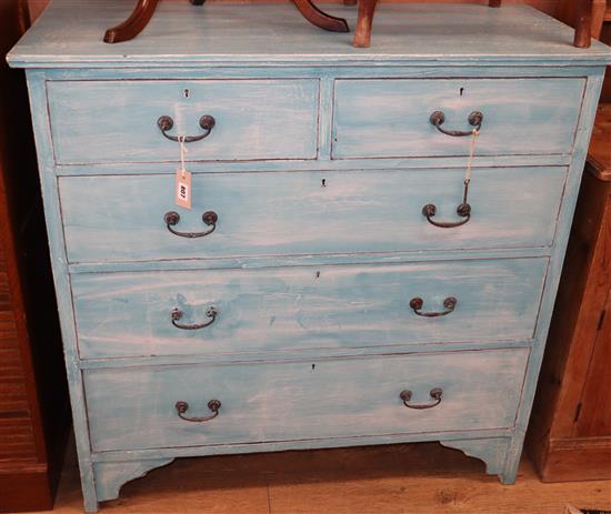 An early 20th century painted chest of drawers W.104cm